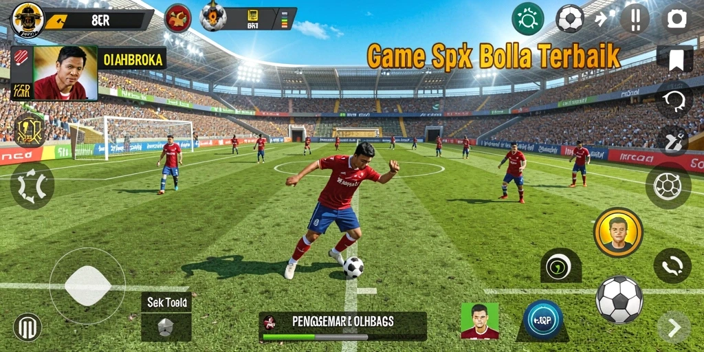 Tampilan permainan 8QR dengan aksi sepak bola yang mendebarkan.