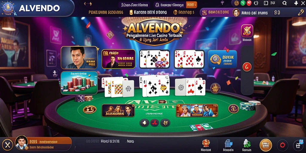 Tampilan menarik dari gameplay Live Casino di ALVENDO.