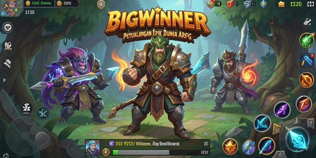 Tampilan gameplay menarik dari BIGWINNER yang menawarkan petualangan ARPG.