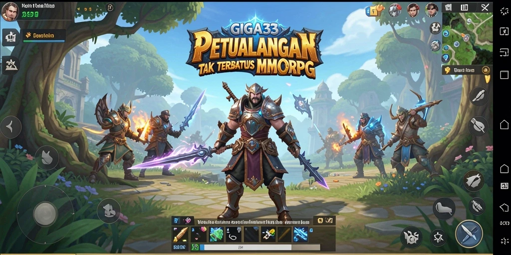 Screenshot gameplay GIGA33 yang menampilkan pertarungan seru dalam dunia MMORPG.