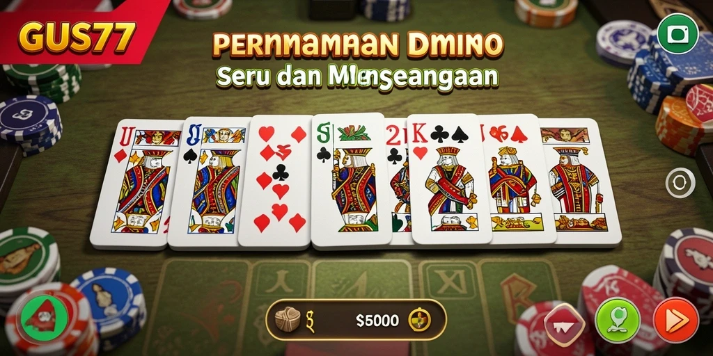 Tampilan gameplay seru dalam GUS77 yang menampilkan aksi Domino.