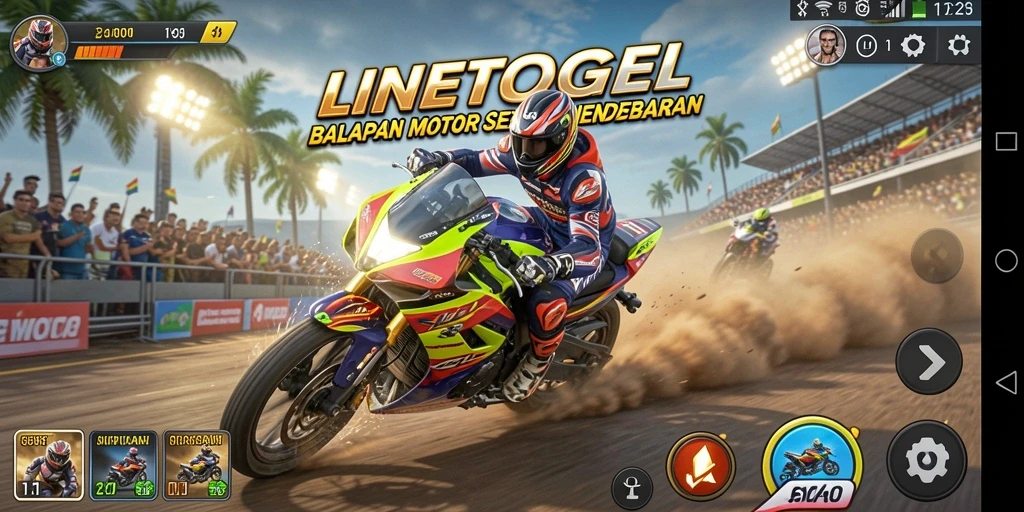 Tampilan gameplay <strong>LINETOGEL</strong> yang menegangkan dan penuh warna.