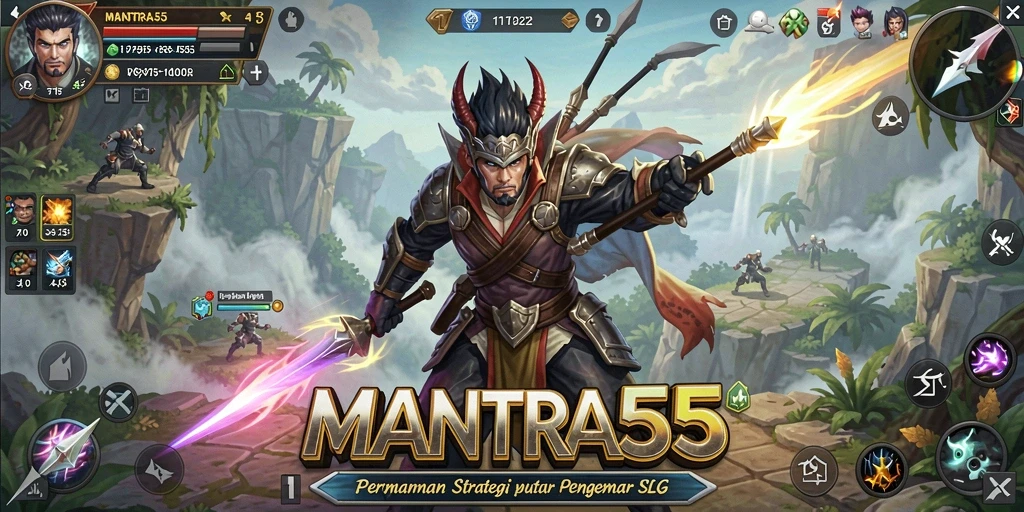 Tampilan gameplay seru dalam MANTRA55 dengan strategi mendalam.