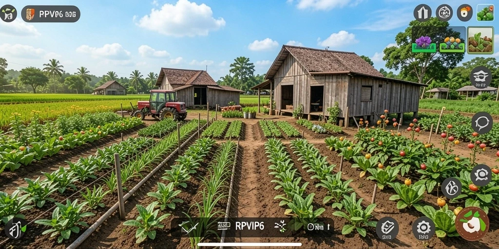 Tampilan gameplay pertanian yang menarik di RPVIP6.