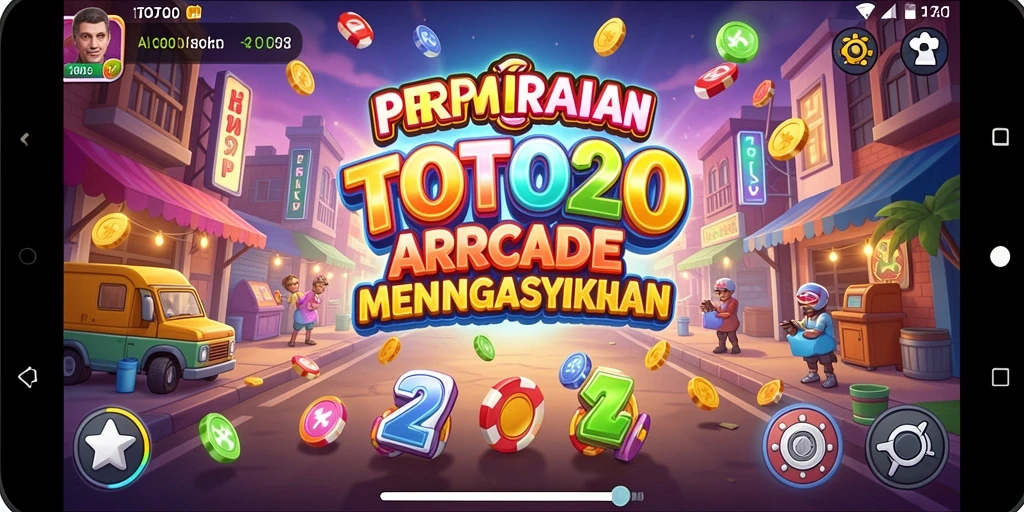 Screenshot TOTO20 menunjukkan aksi seru gameplay Arcade.